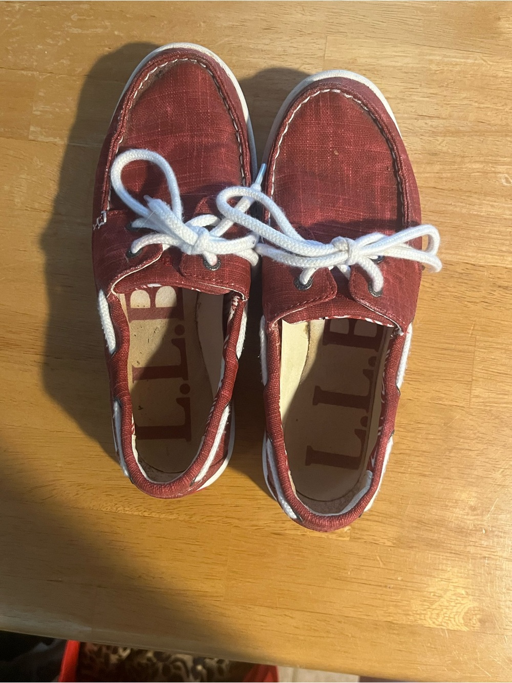 L.L. Bean Canvas Boat Shoes with White Laces